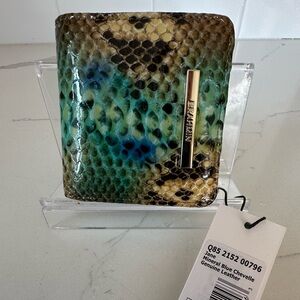 Brahmin Jane mineral blue chevelle leather wallet